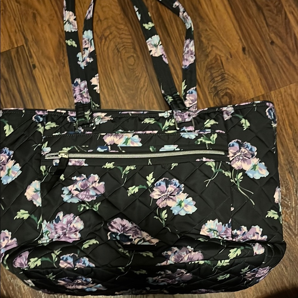 Vera Bradley floating pansies work tote